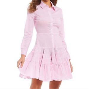 NWOT Gianni Bini Pink & White Shirtdress